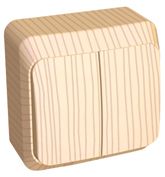 Этюд Дача Выключатель 2-клавишный Systeme Electric Этюд наружный Дача Сосна BA10-002D