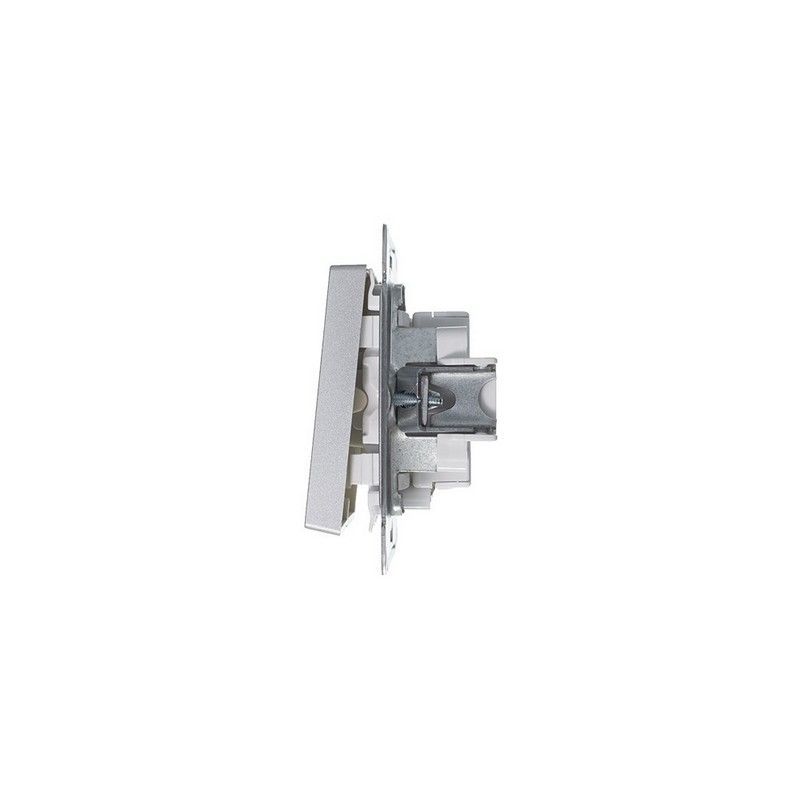 AtlasDesign Алюминий Выключатель 2-клавишный Systeme Electric AtlasDesign Алюминий с подсветкой, ATN000353