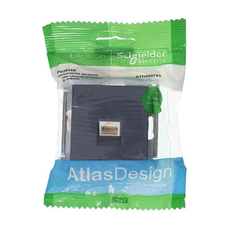 AtlasDesign Грифель Розетка компьютерная Systeme Electric AtlasDesign Грифель RJ45, ATN000783