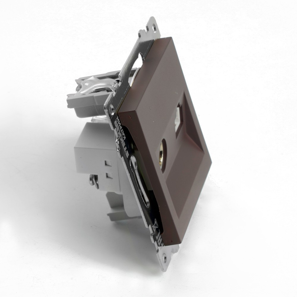 Катрин - Розетки и выключатели Stekker Розетка TV + компьютерная RJ-45 STEKKER GLS00-7106-04 Катрин шоколад 49185