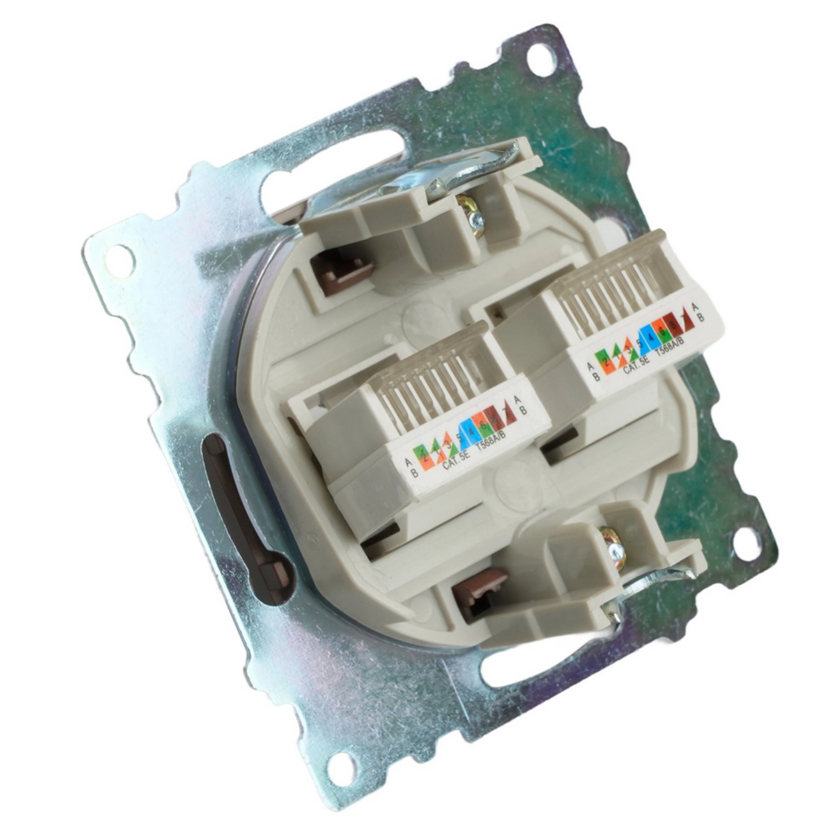 Катрин - Розетки и выключатели Stekker Розетка компьютерная 2-местная RJ-45 STEKKER GLS00-7109-04 Катрин шоколад 50006