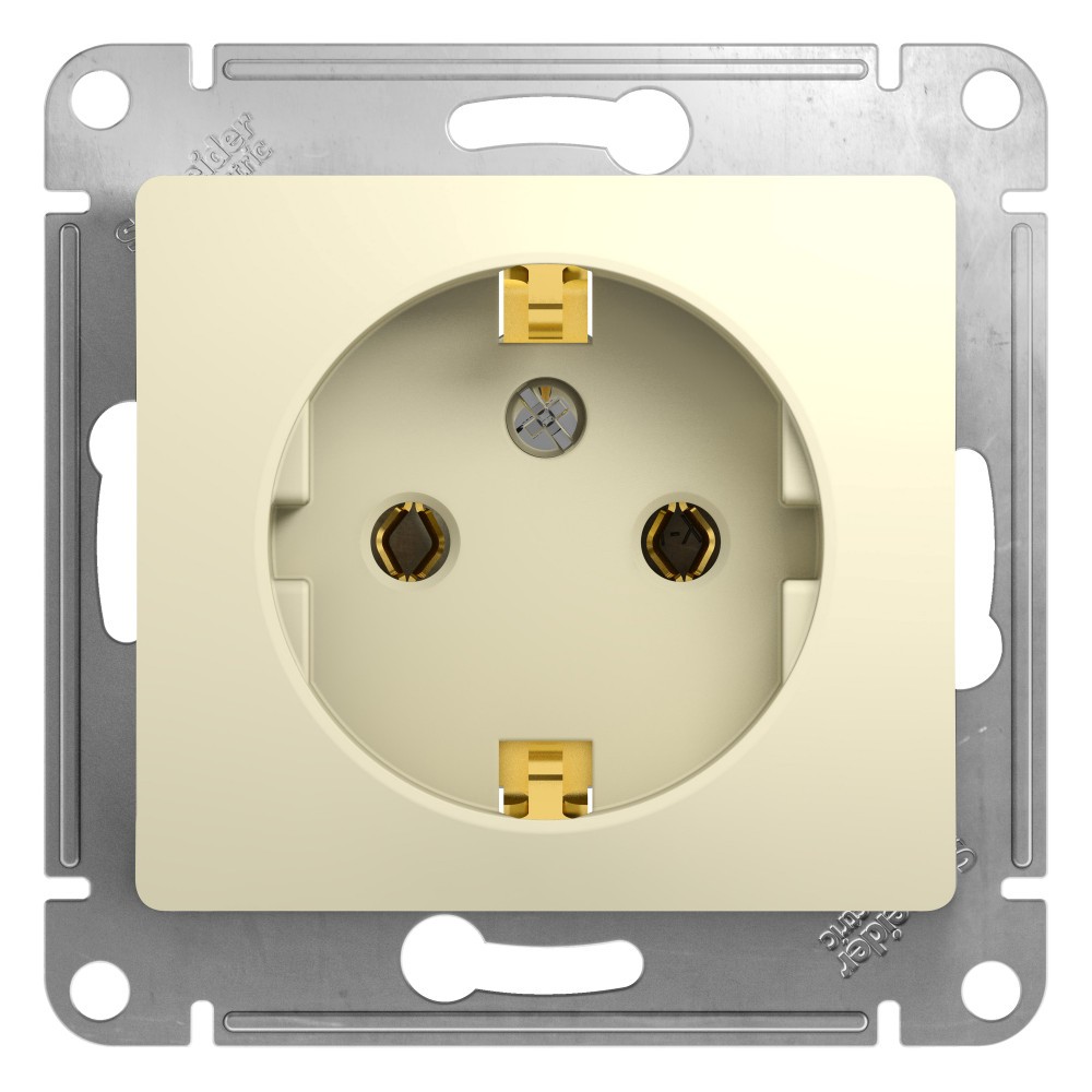 Glossa Бежевый Розетка Systeme Electric Glossa Бежевый с заземлением GSL000243