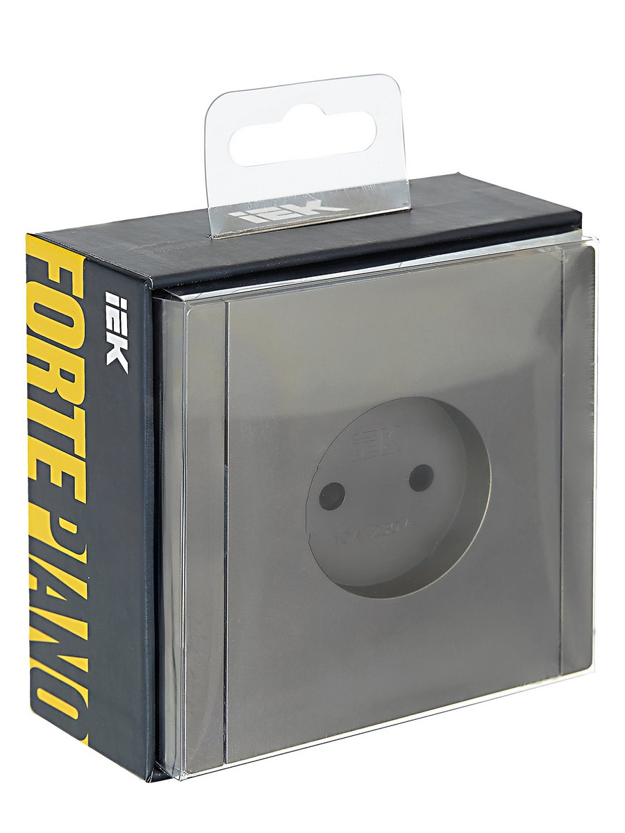 IEK FORTE&PIANO Сталь Розетка IEK FORTE&PIANO Сталь б/з со шт винтовое крепление 10А FP517
