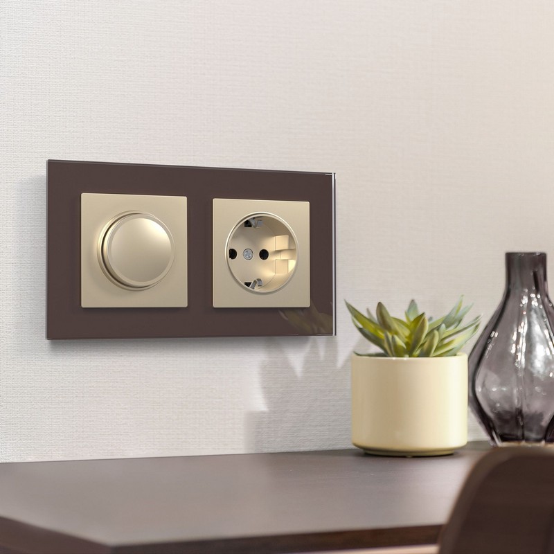 Werkel Шампань механизмы Розетка Werkel с заземлением и шторками (шампань) W1171111