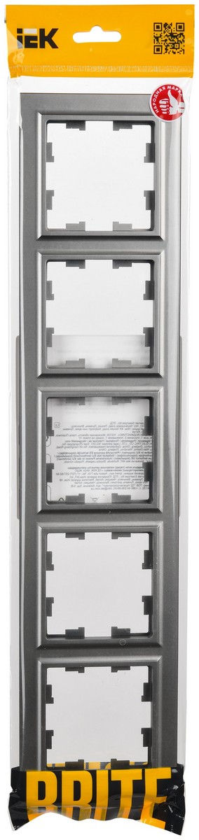 IEK Brite Рамки Рамка IEK BRITE BASE Сталь 5-м РУ-5-БрС BR-M52-K46