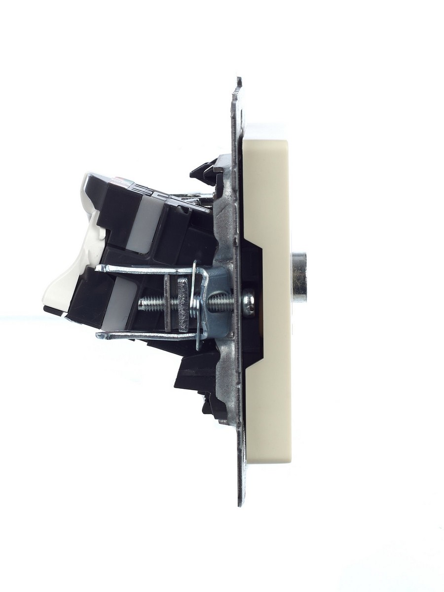 IEK Brite Бежевый Розетка IEK BRITE двойная TV+RJ45 кат.5E РТВ/РК12-БрКр бежевый BR-AK20-1-K10