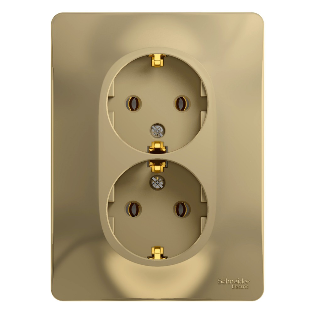 Glossa Титан Розетка Systeme Electric Glossa Титан 2-я с заземлением (в сборе с рамкой) GSL000424