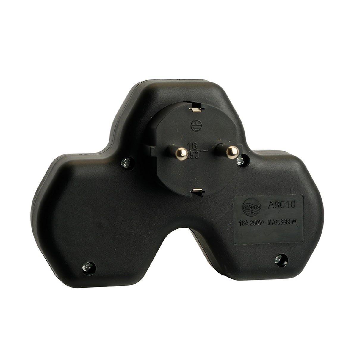 Колодки и удлинители, тройники Разветвитель сетевой 3-местный с/з STEKKER ADP16-13-21 ABS огнеустойчивый пластик черный 50108 