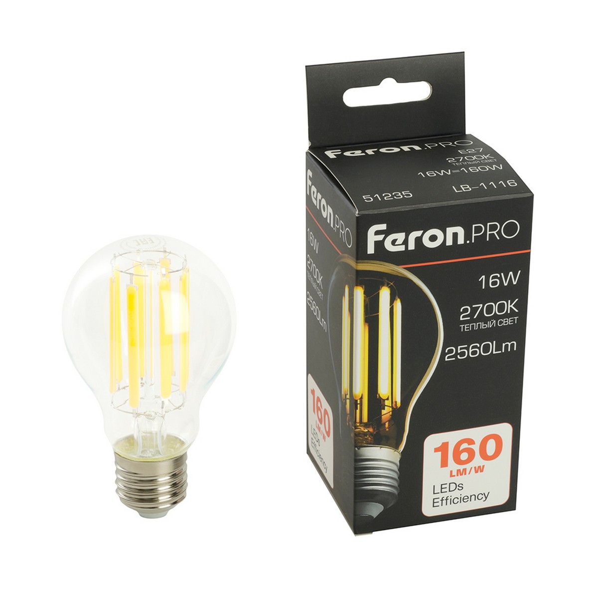 E27 Лампа светодиодная Feron.PRO LB-1116 Шар E27 16W 175-265V 2700K 51235 