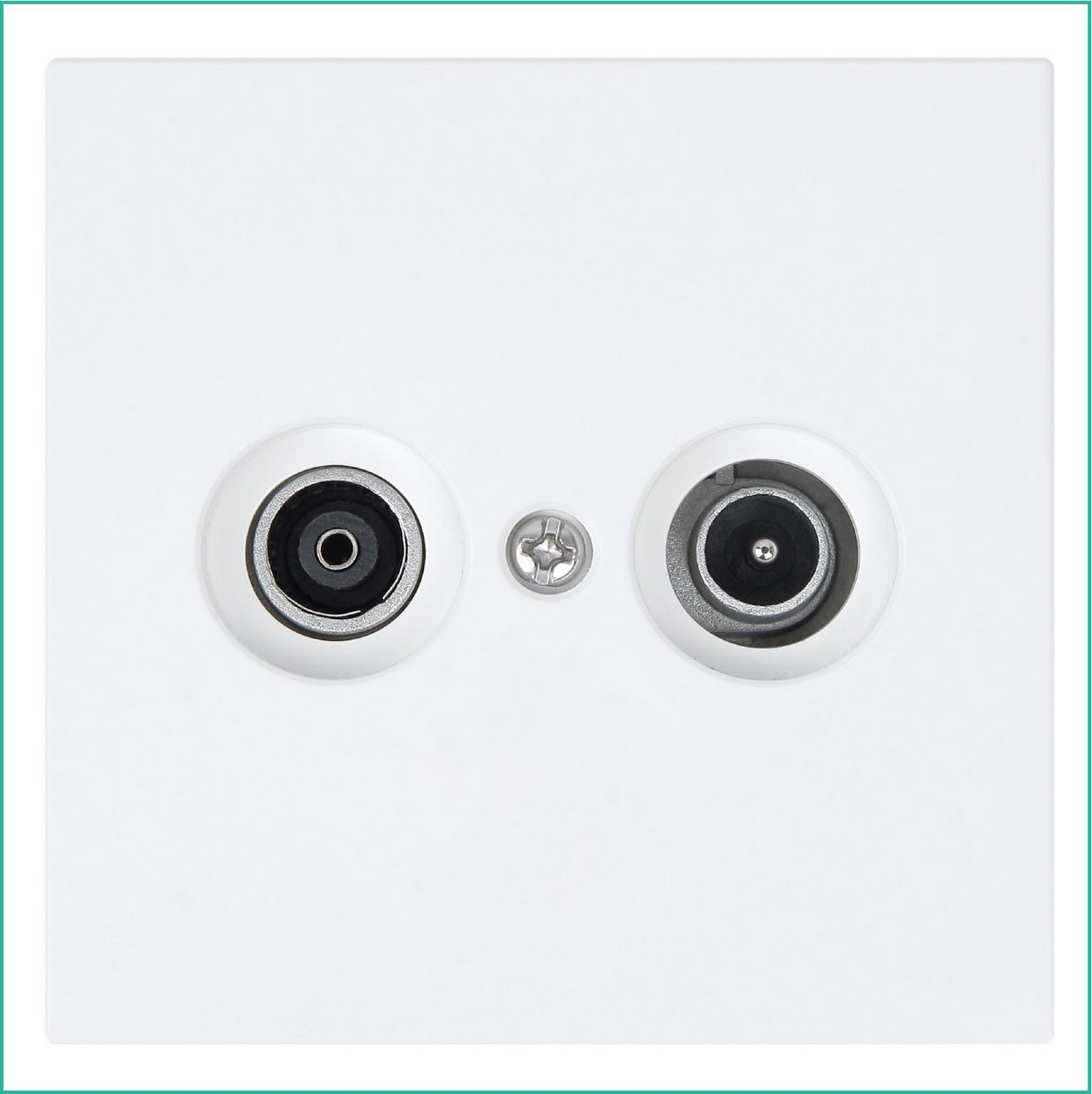 JASMART FD - розетки и выключатели Розетка TV+FM JASMART FD Φ9.5mm проходная Белый матовый (soft touch) 6205PWM