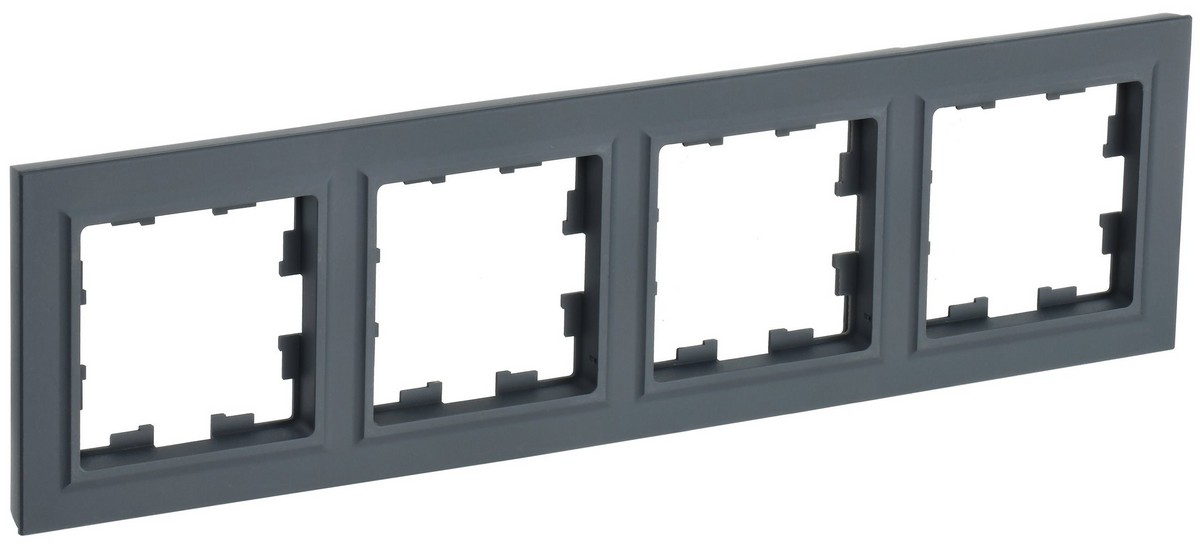 Рамка IEK BRITE 4-местная РУ-4-БрГ графит BR-M42-K53