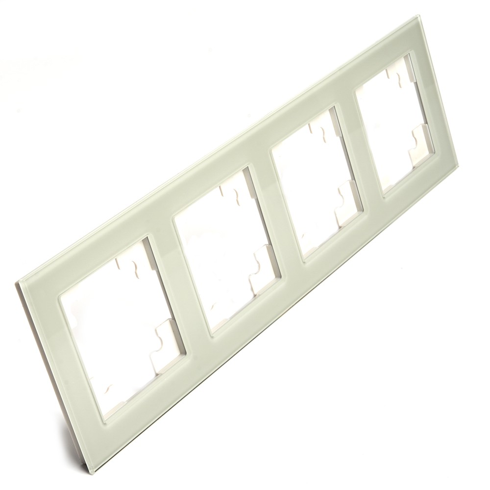 Катрин - Розетки и выключатели Stekker Рамка 4-местная стекло STEKKER GFR00-7004-07 серия Катрин дымчатый 49037