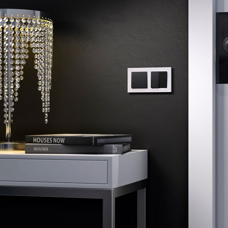 Werkel Черный матовый механизмы Выключатель Werkel двухклавишный проходной черный матовый W1122008