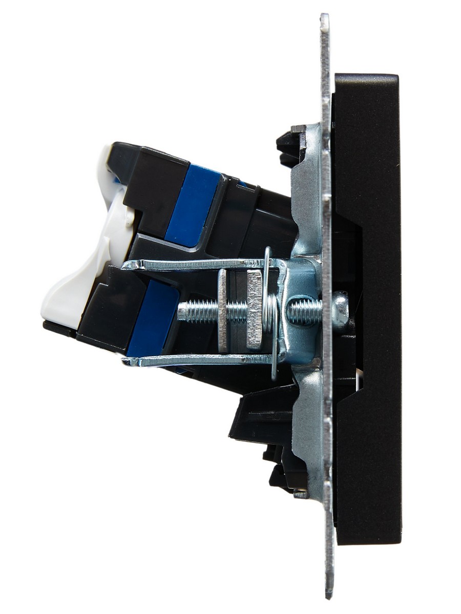 IEK Brite Черный Розетка компьютерная IEK BRITE BASE Черный 2-ая RJ45 кат.6 РК11-2-БрЧ BR-K20-2-K02