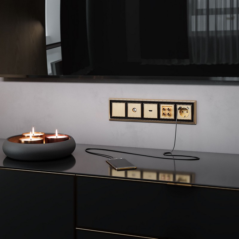 Werkel Шампань рифленный механизмы Накладка Werkel для розетки HDMI  (шампань рифленый) WL10-HDMI-CP