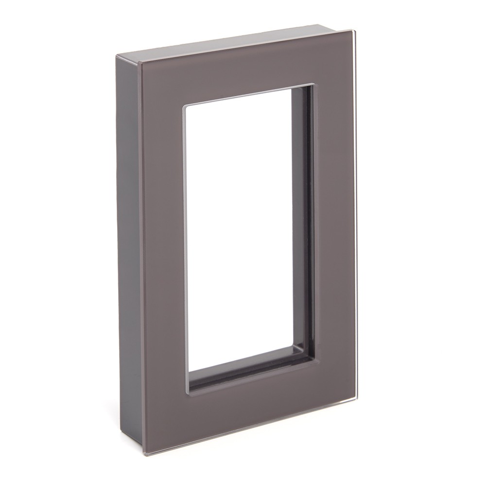 Катрин - Розетки и выключатели Stekker Рамка 2-местная (без перемычки) стекло STEKKER GFR00-7012-04 серия Катрин шоколад 39569