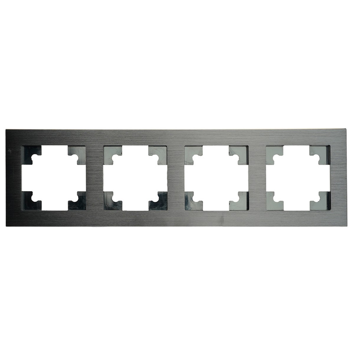 Катрин - Розетки и выключатели Stekker Рамка 4-местная металл STEKKER MFR00-7004-05 Катрин черный 50024