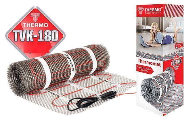 Теплый пол Thermo (Швеция) Теплый пол нагревательный мат Thermo Thermomat TVK-180 0,5 м.кв
