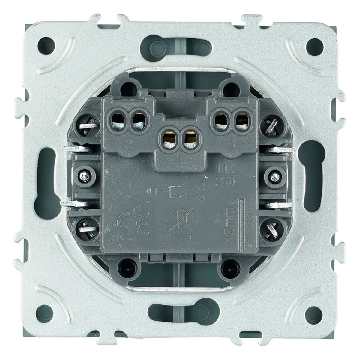 Эмили - Розетки и выключатели Stekker Выключатель 2-кл самовозвратный STEKKER Эмили RSW10-5113-10 платиново-серый soft touch 50329