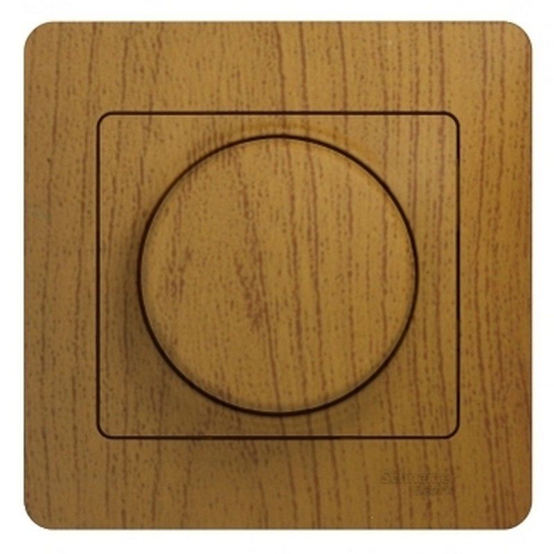 Glossa Дуб Светорегулятор (диммер) Systeme Electric Glossa Дерево Дуб поворотный, 300Вт  GSL000534