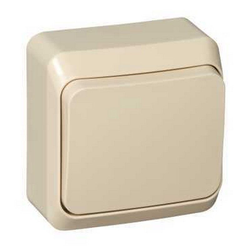 Этюд Кремовый Выключатель 1-клавишный Systeme Electric Этюд наружный Бежевый BA10-001K