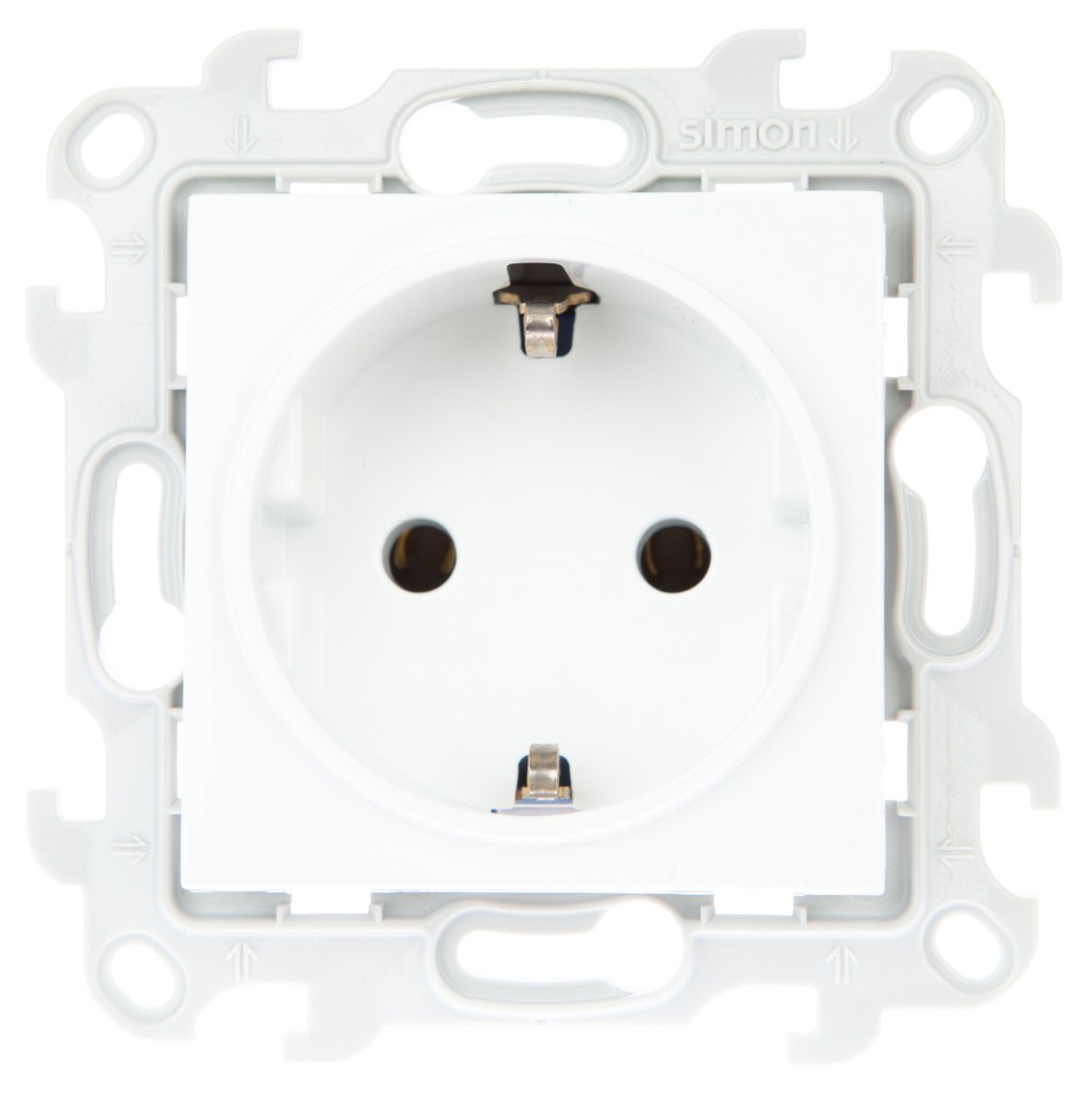 Розетки и выключатели Simon 24 Белые Розетка Simon 24 Белая 2К+3 Sсhuko без защитных шторок 2450434-030