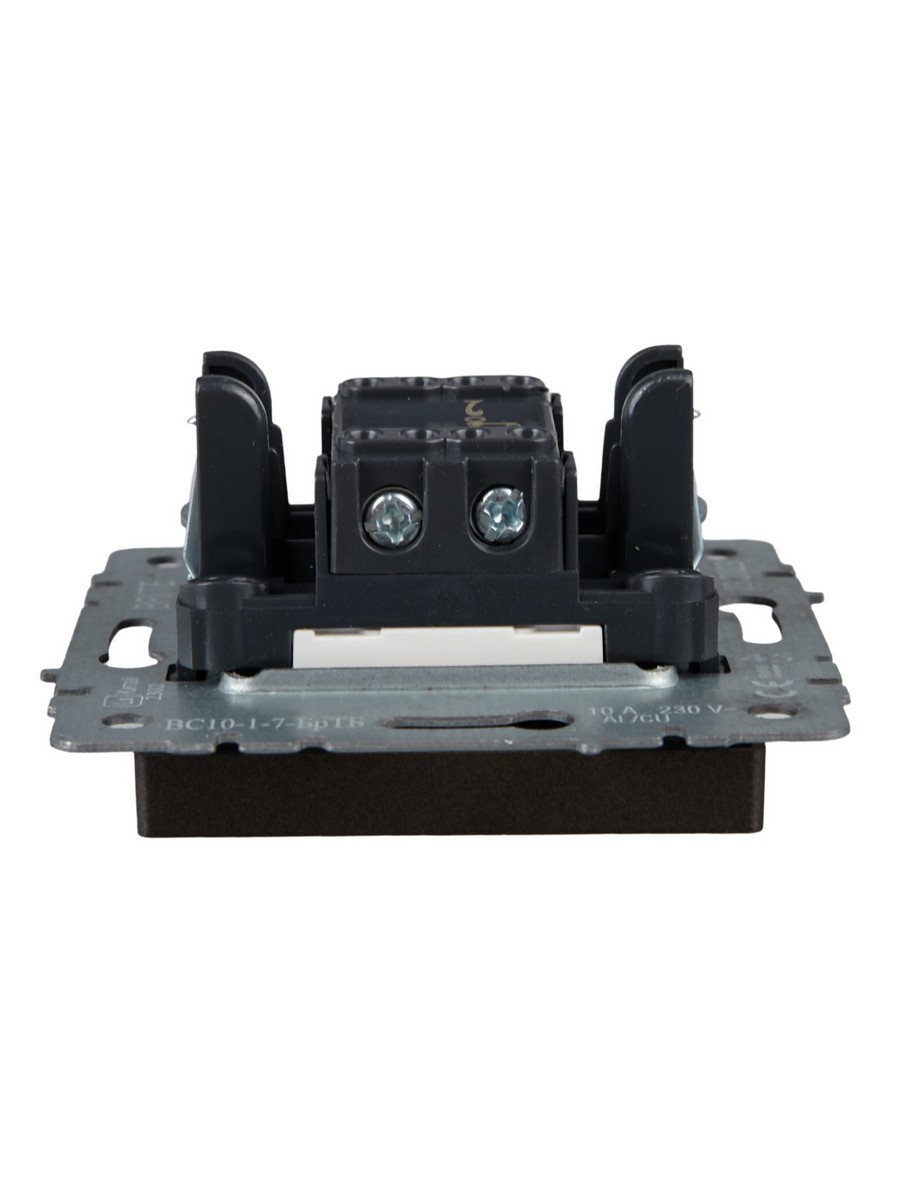 IEK Brite Бронза Выключатель IEK BRITE BASE Темн.бронза 1-кл. прох. с инд. 10А ВС10-1-7-БрТБ BR-V12-1-10-K45