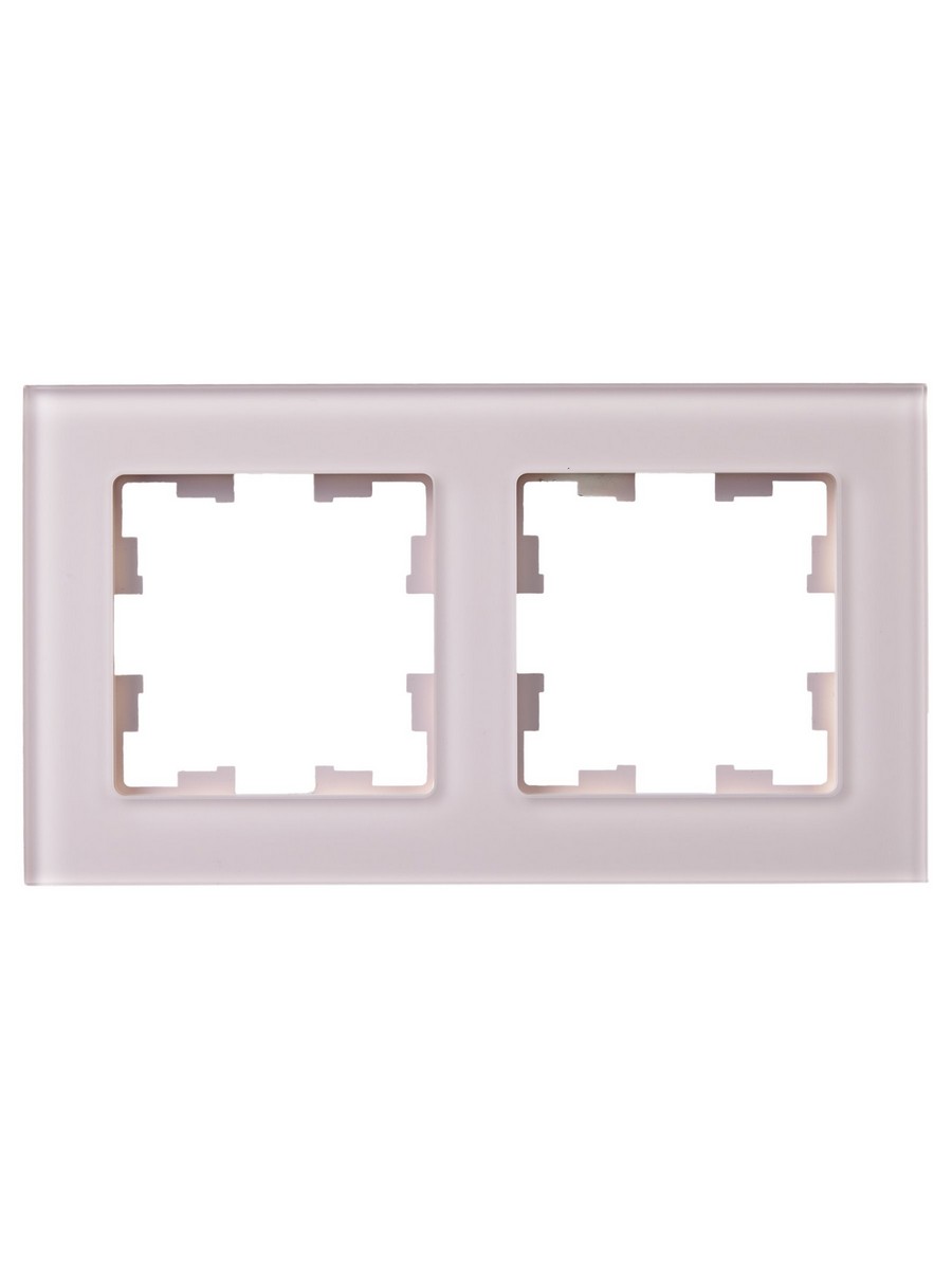 IEK Brite Рамки Рамка IEK BRITE DECOR Розовый матовый стекло 2-мест. РУ-2-2-Бр BR-M22-G-31-K14