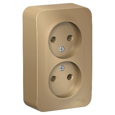 Blanca титан розетки и выключатели Розетка SE Blanca 2-ая Титан наружный б/з без шторок BLNRA000204