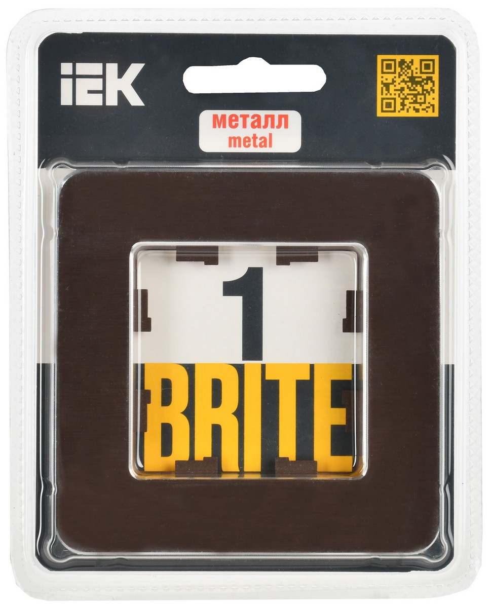 IEK Brite Рамки Рамка IEK BRITE DECOR Коричневый металл скругл.угол 1-мест. РУ-1-1-Бр RE AL BR-M12-M-21-K30