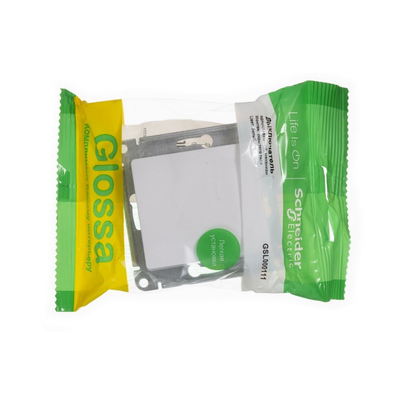 Выключатель Systeme Electric Glossa Белый 1-клавишный, сх.1 GSL000111