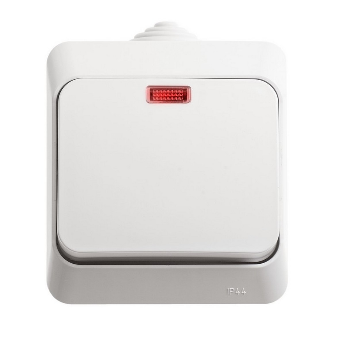 Этюд Белый Выключатель 1-клавишный Systeme Electric Этюд наружный Белый с подсветкой IP44 BA10-045B