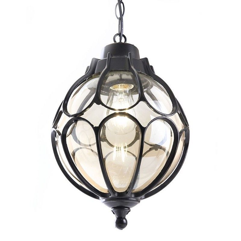 Уличные светильники на цепочке Светильник садово-парковый Feron PL3805 круглый на цепочке 60W 230V E27 черный 06345 