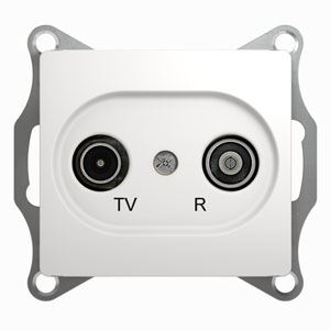 Glossa Белый Розетка Systeme Electric Glossa Белый TV-R проходная 4DB GSL000195
