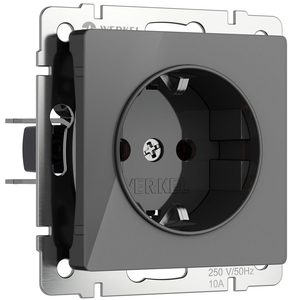 Werkel Графит акрил Розетка Werkel с заземлением (графит акрил) W11710440