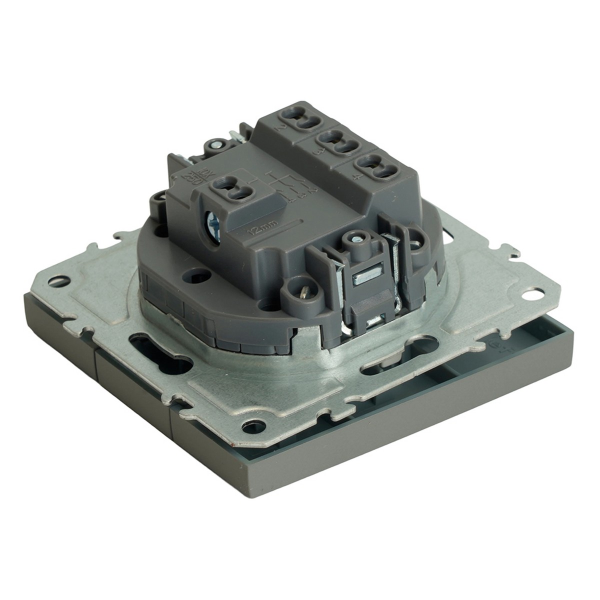 Эмили - Розетки и выключатели Stekker Выключатель 3-клавишный STEKKER Эмили RSW10-5108-10 платиново-серый soft touch 49948