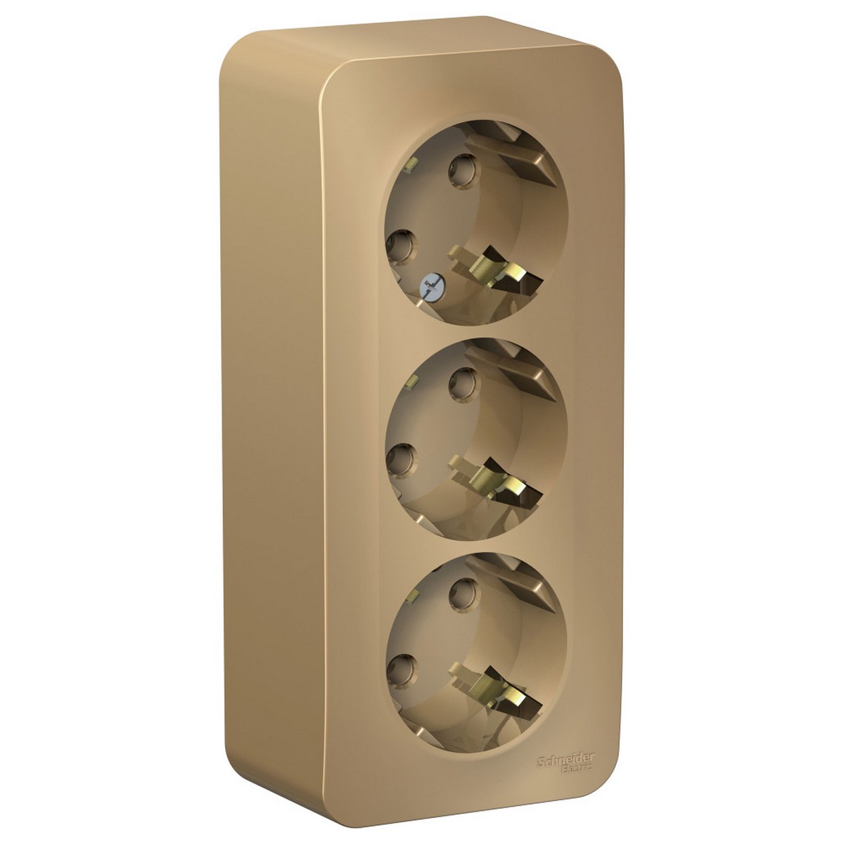 Blanca титан розетки и выключатели Розетка SE Blanca 3-ая Титан наружный с/з без шторок изолир. пластина BLNRA010314