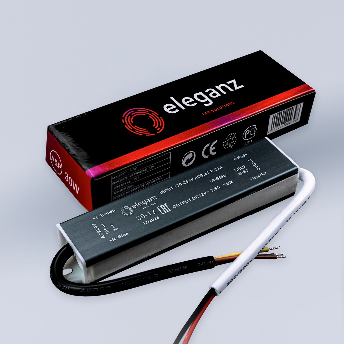 Блоки питания для светодиодной ленты Блок питания для светодиодной ленты Eleganz 12V 30W IP67 герметичный 1111 
