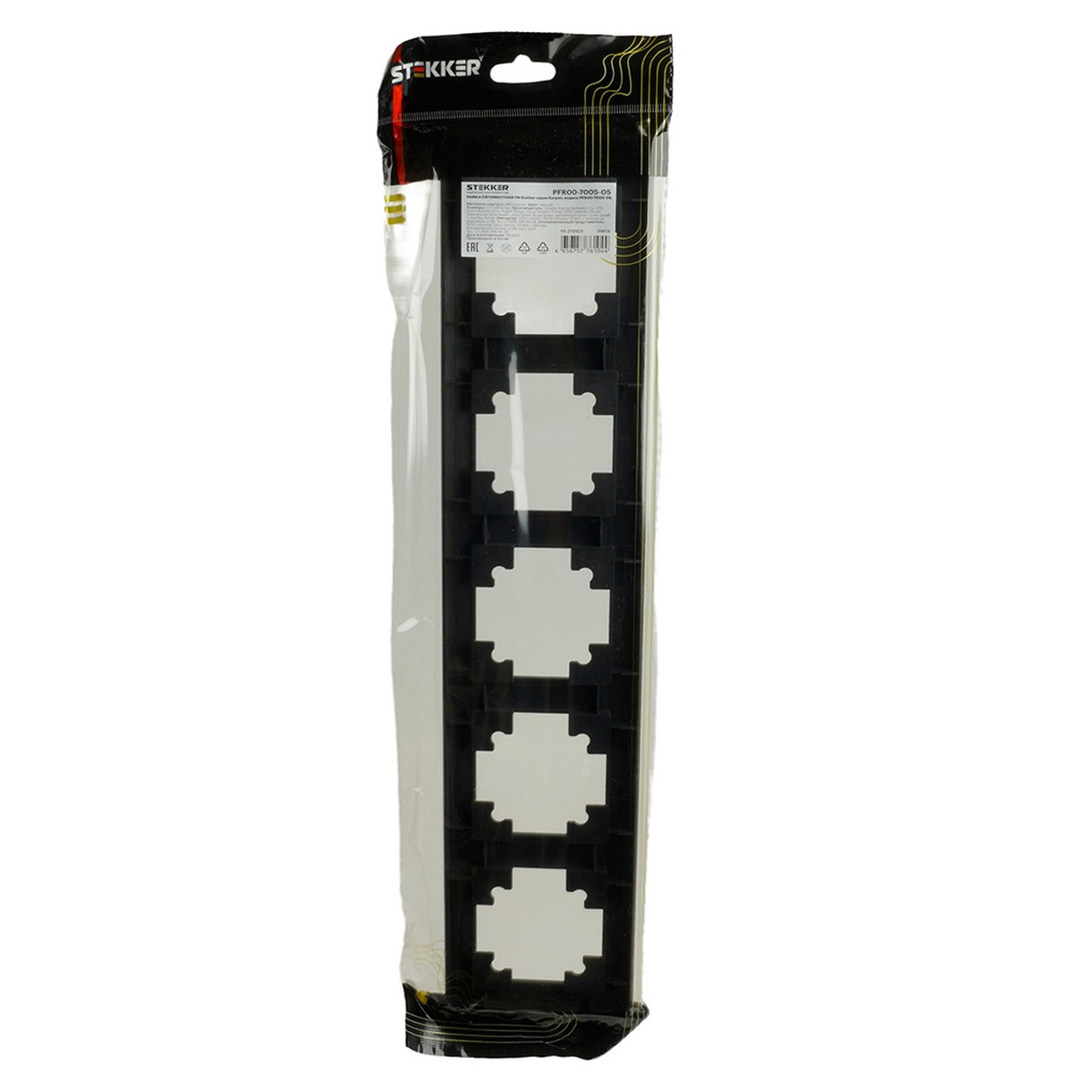 Катрин - Розетки и выключатели Stekker Рамка STEKKER 5-местная Катрин стекло черный PFR00-7005-05 39816