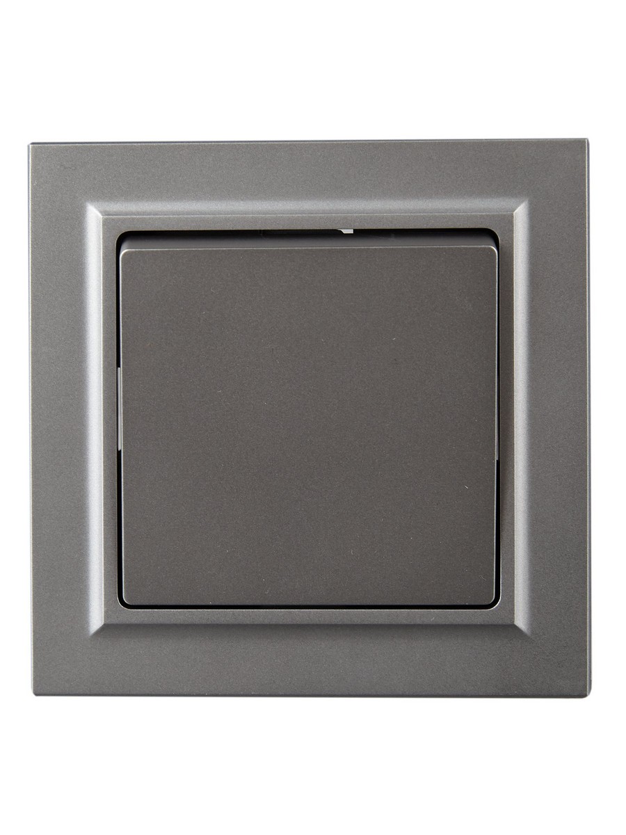 IEK Brite Сталь Выключатель IEK BRITE Сталь 1-кл. 10А в сборе ВСР10-1-0-БрС BR-V10-0-10-K46-F