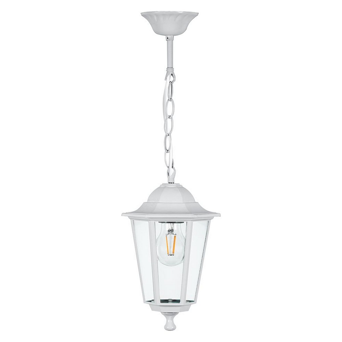 Уличные светильники на цепочке Уличный светильник Feron 6105 шестигранный на цепочке 60W E27 230V, белый 11059 