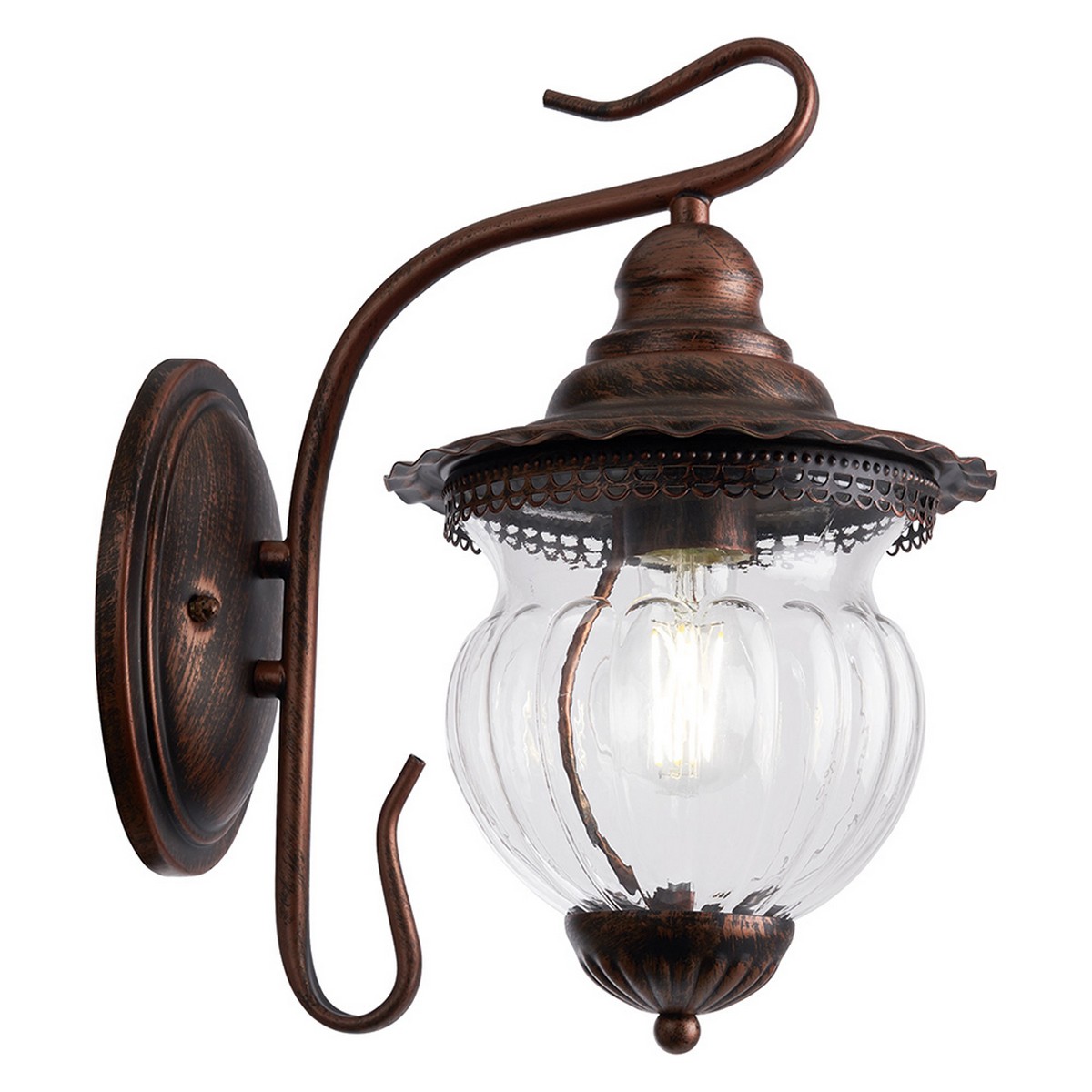 Уличные настенные светильники Светильник садово-парковый Feron PL591 на стену вниз 60W 230V E27 коричневый 41171 