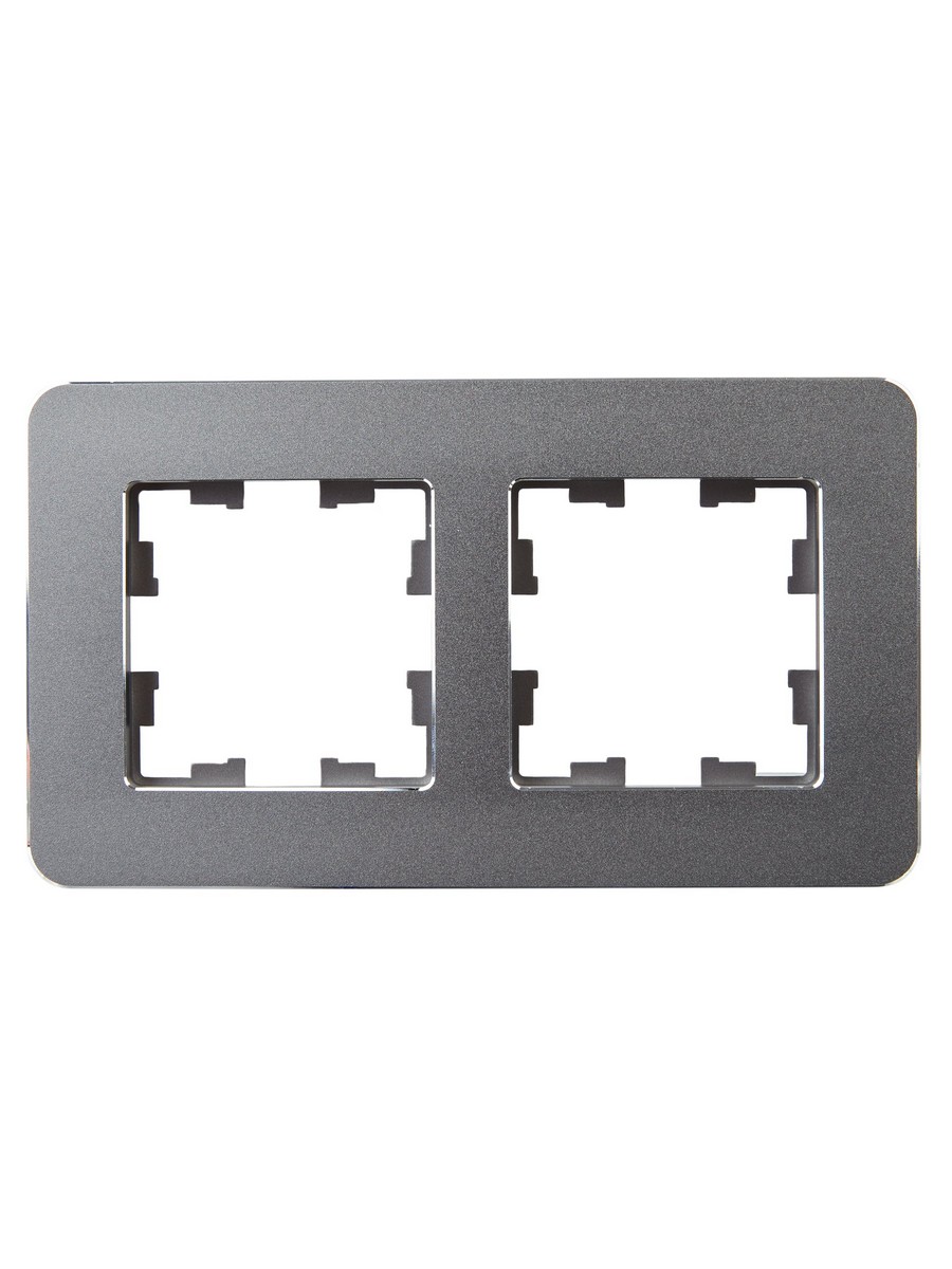 IEK Brite Рамки Рамка IEK BRITE DECOR Титан металл. скругл.угол 2-м РУ-2-1-Бр RE BR-M22-M-01-K48