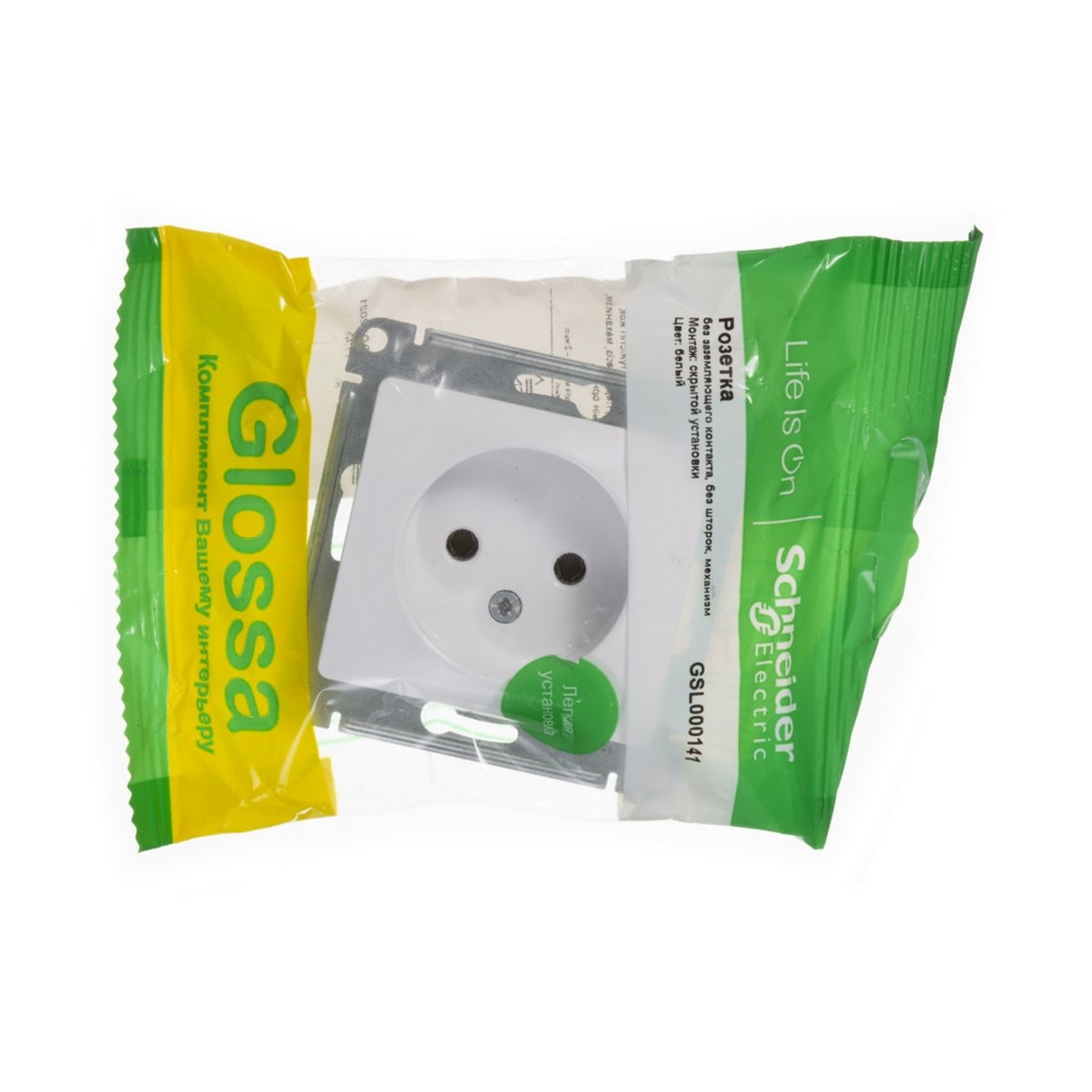 Glossa Белый Розетка Systeme Electric Glossa Белый без заземления GSL000141
