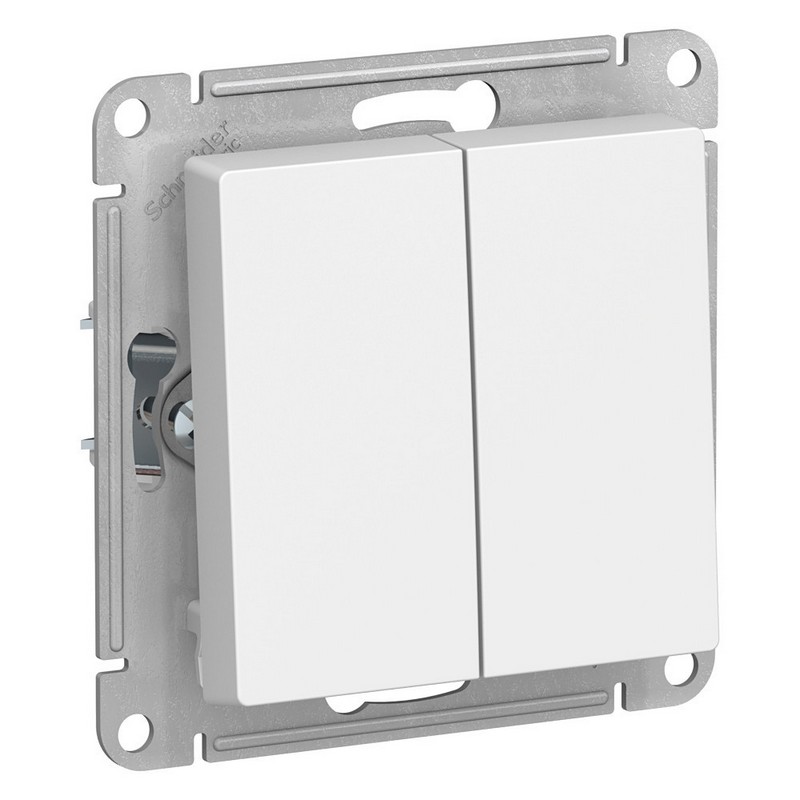 AtlasDesign Белый Выключатель Systeme Electric AtlasDesign Белый 2-клавишный с самовозвратом, ATN000117
