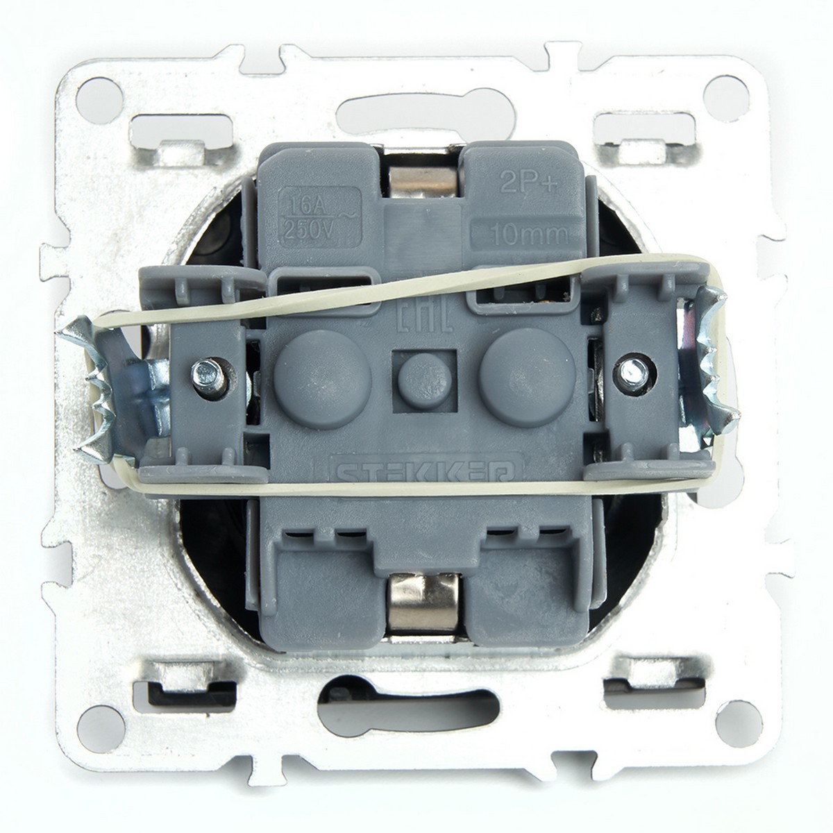 Эрна - Розетки и выключатели Stekker Розетка 1-местная c/з STEKKER PST16-9110-03 16А с защ. шторкой Эрна черный 49154