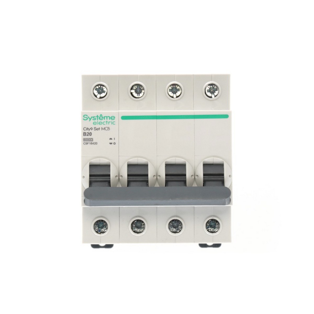 4 полюсные (четырехполюсные) Автоматический выключатель Systeme Electric City9 Set (АВ) B 20А 4P 6kA C9F16420 