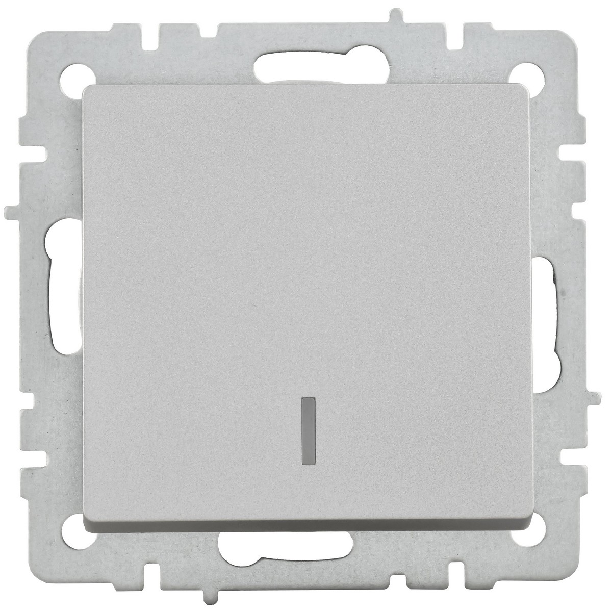 IEK Brite Алюминий Выключатель IEK BRITE 1-клавишный с индикацией 10А ВС10-1-1-БрА алюминий BR-V10-1-10-K47