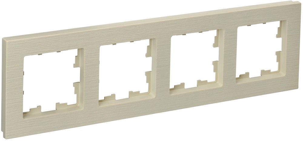 IEK Brite Рамки Рамка IEK BRITE DECOR Бежевый рифленый 4-м РУ-4-Бр BR-M42-51-K10