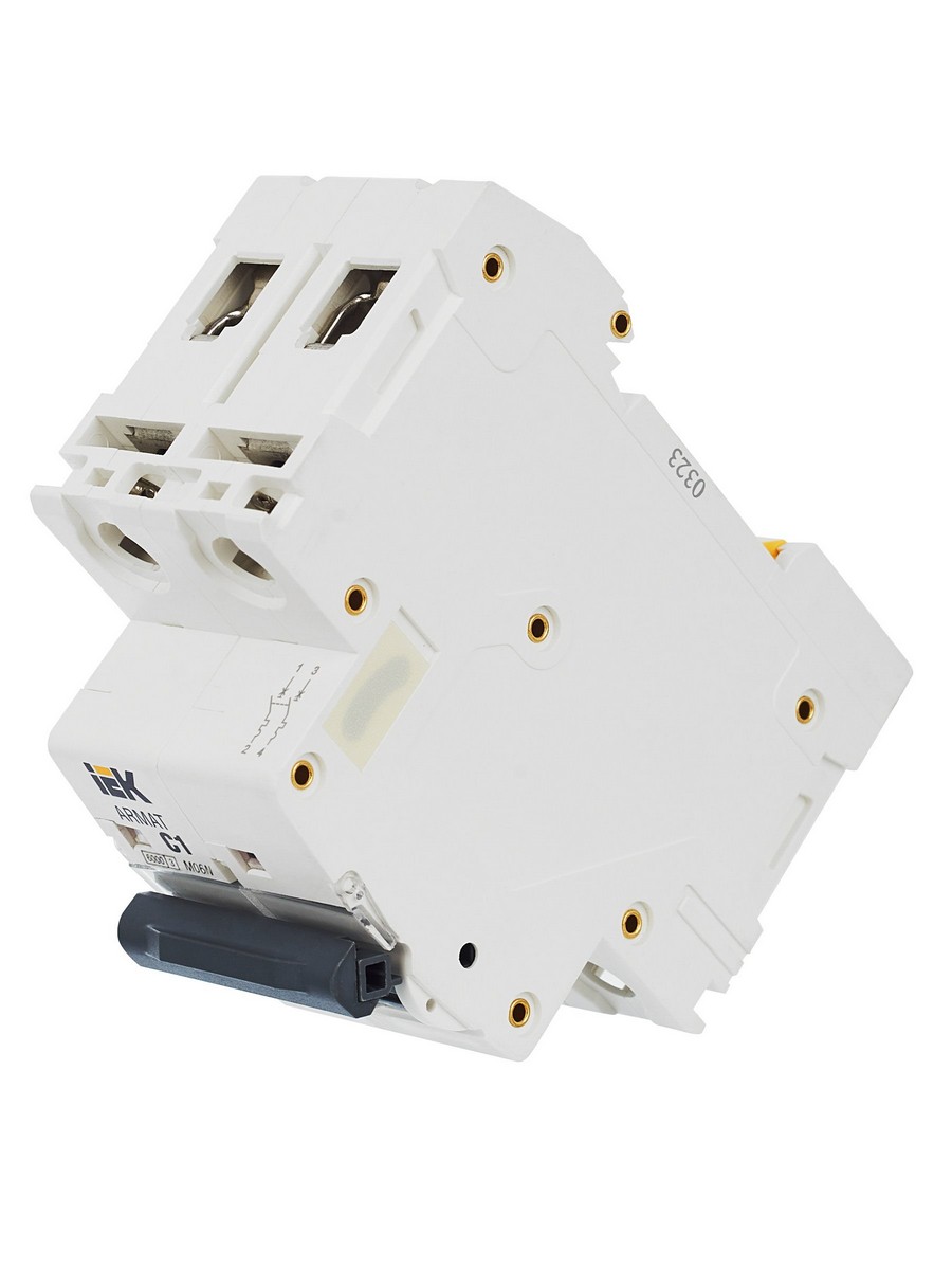 2 полюсные (двухполюсные) Автоматический выключатель IEK ARMAT M06N 2P C 1А AR-M06N-2-C001 